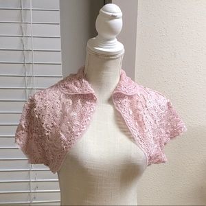 Lulu Guinness Pink Lace Crop Top